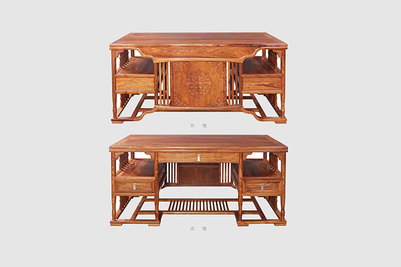 鄞州中式家居装饰书房桌椅组合家具效果图